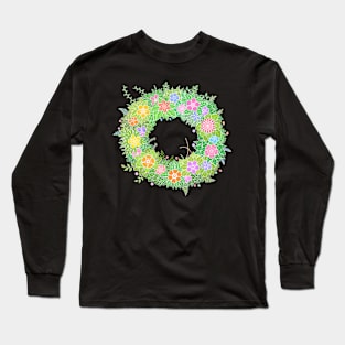 "ㅇ" Floral Letter Hangeul Long Sleeve T-Shirt